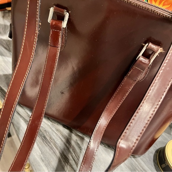 Preswick & Moore Split Cowhide Leather Structured Shoulder Tote Made in Italy - Picture 11 of 16